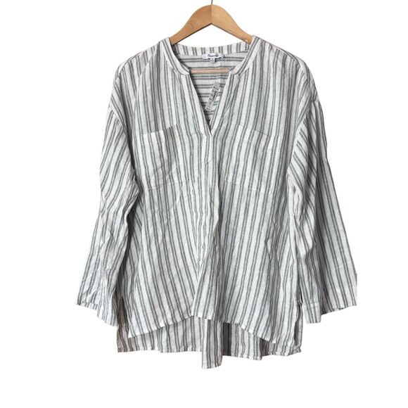 Madewell Tops - Madewell Linen-Blend Lakeline Popover Shirt distant grove new